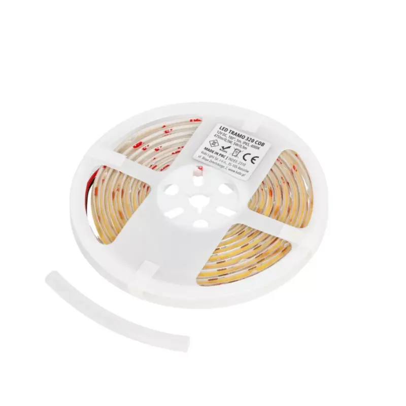 Végkiárusítás LED szalag kültéri 5W 475lm 4000K semleges 1600LED 12V 5m IP65 CRI90 Tramo Premium Kobi