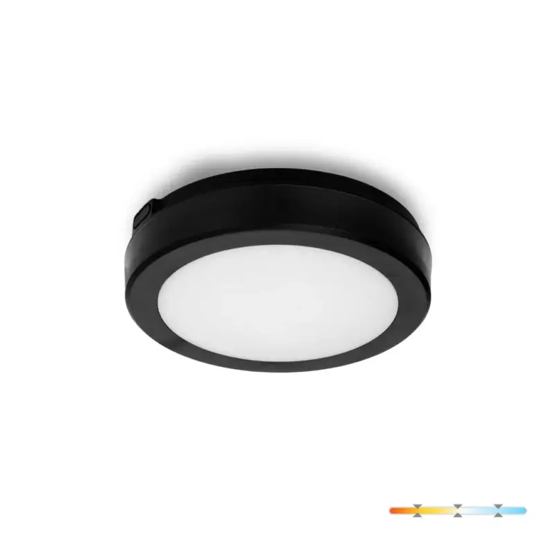 Újdonság LED fürdőszobai mennyezeti lámpa, felületre szerelhető, 12W, 1140lm, 4000K, 120°, fekete, IP65, Nairos Kobi