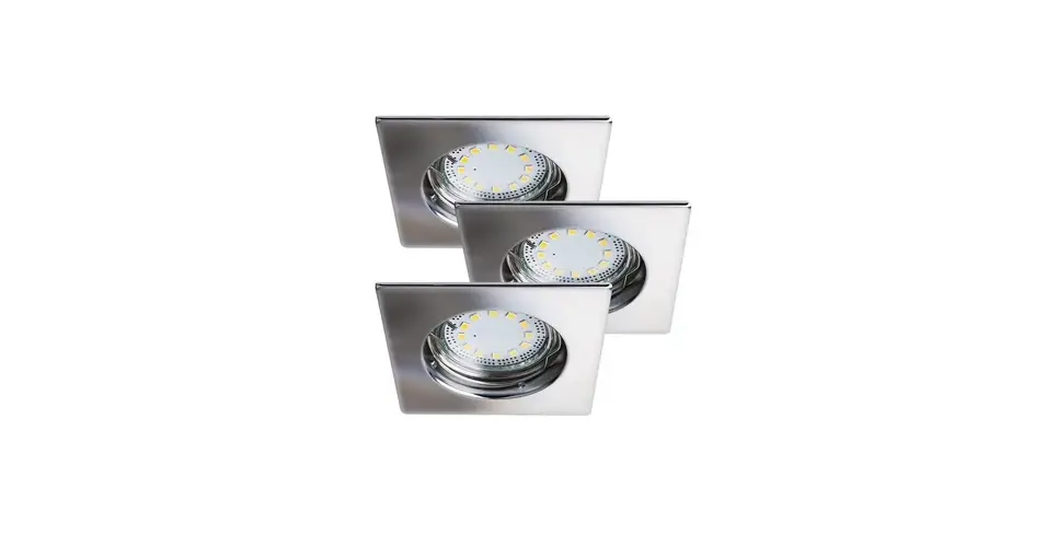 Lite LED 3XGU10 3W fix króm szögletes beépíthető spot Rábalux 1053 (3db/szett) Biztonságos fizetés