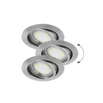 Gyors szállítás Rábalux Lite LED 3xGU10 3W billenthető szatin króm beépíthető spotlámpa (3db/szett) 1166