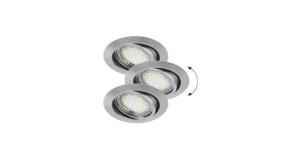 Gyors szállítás Rábalux Lite LED 3xGU10 3W billenthető szatin króm beépíthető spotlámpa (3db/szett) 1166