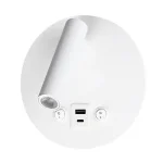 Optonica fali LED olvasólámpa kerek fehér 8W 700lm 3000K USB-A USB-C 7587 Végkiárusítás