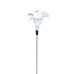 Azonnal elérhető Entac napelemes kerti szolár lámpa leszúrható króm liliom 34cm RGB LED IP44 EGSL-SS1LF80