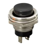Biztonságos fizetés SPST Beépíthető fekete, kör alakú nyomógomb 2A - 250V AC OFF - (ON) 09065FK