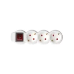 Kedvezményes ár Somogyi 3-as asztali hálózati elosztó kapcsolóval 10m H05VV-F 3G 1,5 mm2 NV 3K-10/WH/1,5