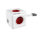 Somogyi elosztó 4-es 1,5m 2 db USB kocka formájú hosszabbító PowerCube Extended 1402RD/DEEUPC Kedvezmény