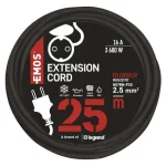 Emos Hosszabbító 25 m 1 aljzat fekete gumi-neoprén 250V 3x2,5 mm2 H07RN-F3G IP44 P01825R Gyors kiszállítás