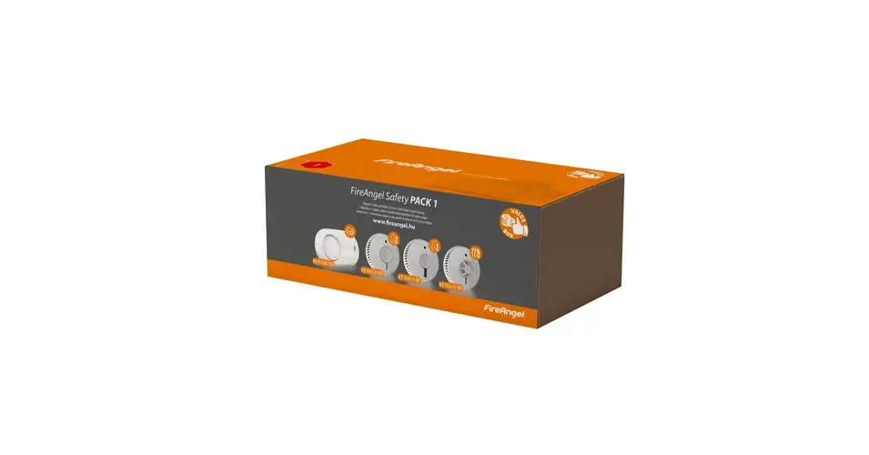 Fireangel Safety pack 1 gazdaságos CO, füst és hőérzékelő vészjelző csomag (FA3820-HUR,FA6120-INT,FA6111-INT,FA6111-INT) Azonnal elérhető