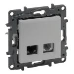 Legrand Niloé Step RJ45 Cat.6 UTP + 1xRJ11 aljzat alumínium 863356 Alacsony ár