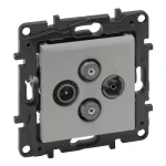 Vásárlói kedvenc Legrand Niloé Step TV-R-SAT-SAT csillagpontos csatlakozóaljzat 1,5 dB alumínium 863382