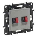Legrand Niloé Step kettős hangszóró csatlakozóaljzat alumínium 863386 Vásárlói kedvenc