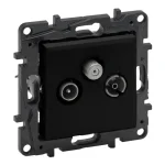 Legrand Niloé Step TV-R-SAT csillagpontos csatlakozóaljzat 1,5 dB fekete 863580 Rendeld meg most