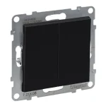 Legrand Suno 106+6 kettős váltókapcsoló keret nélkül 10AX, fekete 721408 Szuper ajánlat