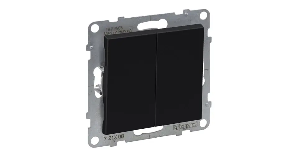 Legrand Suno 106+6 kettős váltókapcsoló keret nélkül 10AX, fekete 721408 Szuper ajánlat