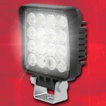 LED munkalámpa kapcsolóval, négyzet alakú, 16xLED, IP 6K9K [L0161] Gyors szállítás