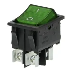 Népszerű Billenőkapcsoló I/O zöld négyzet, háttérvilágítással, 16A/230V, fekete [OR-AE-13179/G/B]
