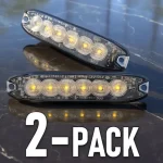 Nézd meg most LED figyelmeztető lámpa 6xLED, vékony, 20W, 3 üzemmód, 12/24V/2-PACK! [LW0038-2]