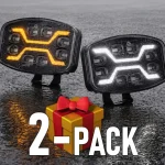Végkiárusítás Első LED lámpa SPIDER + figyelmeztetés+pozíció 54W+1.5W+12W, 12/24V, IP67/2-PACK + ajándék ?! [L3436]