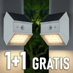 Vedd meg most LED napelemes fali lámpa szenzorral 2,5W, 300lm, CCT, fehér, 1+1 gratis!
