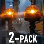 LED figyelmeztető lámpa - forgófény, 16W, 12-24V, narancssárga/2-PACK! [L1406-ALR-4] Újdonság