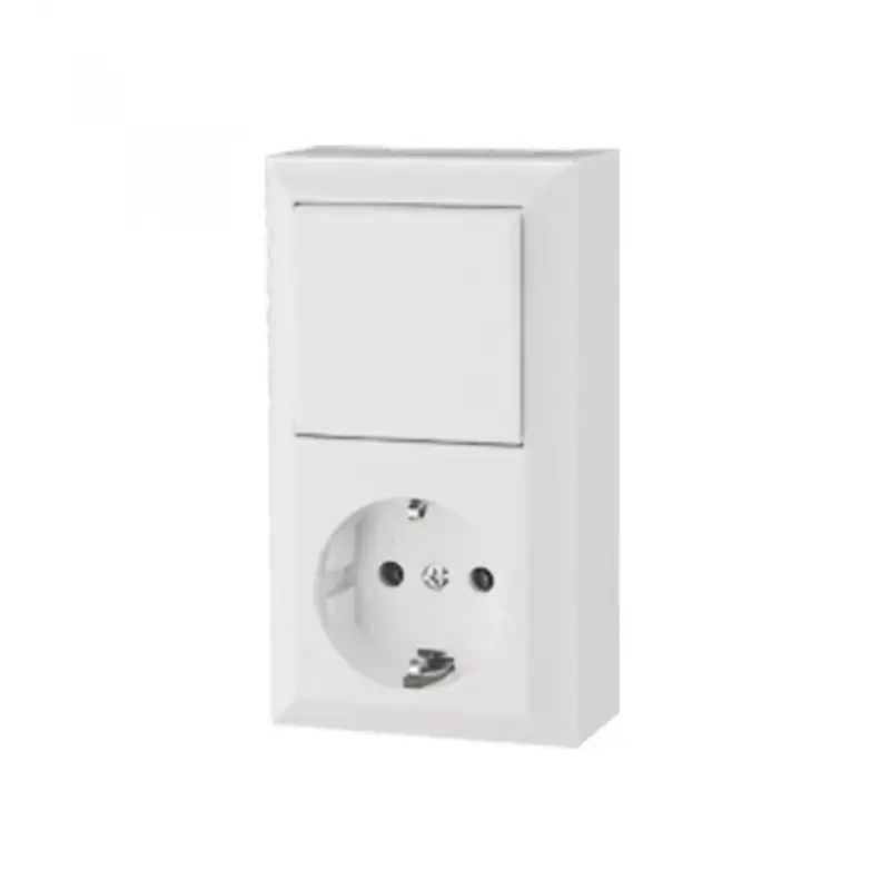 Utolsó esély GAO 0314H Business Line IP20 földelt aljzat és váltókapcsoló, csatlakozóaljzat és váltókapcsoló kombináció, beltéri, 230 V~ / 50 Hz / 16/10 A, fehér