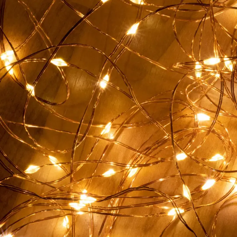 Végkiárusítás Home ML 150/WW micro LED-es fényfüzérköteg, 150 db melegfehér micro LED, 6 ágú, vékony, ezüstszínű vezeték, hálózati adapter, kül- és beltéri kivitel